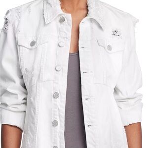 BLANKNYC Frayed Distressed Denim Jacket size XS